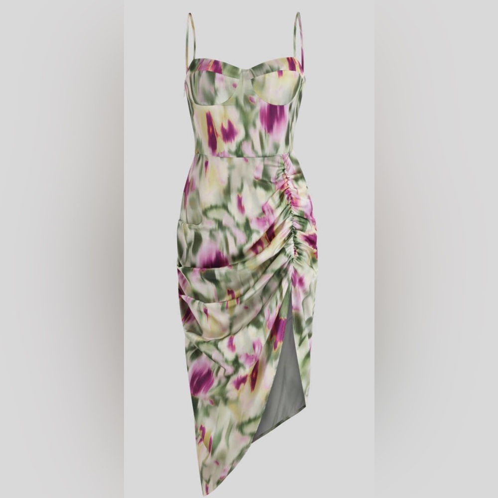 Cider Illusion Ruched Midi Dress